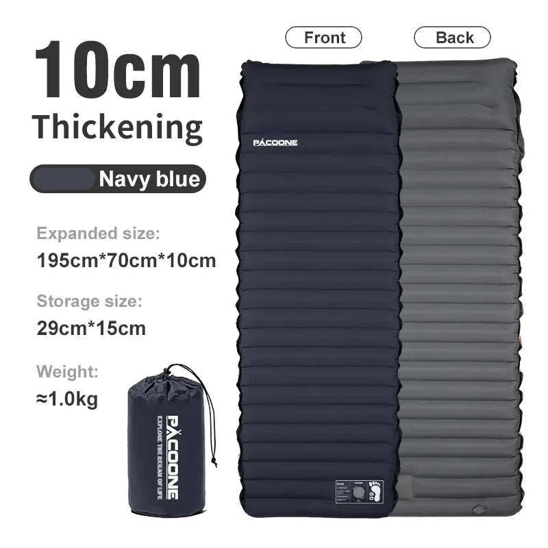 Outdoor Thicken Camping Mattress Ultralight Self-Inflating Air Mattress Built-In Inflator Pump for Travel Hiking Fishing