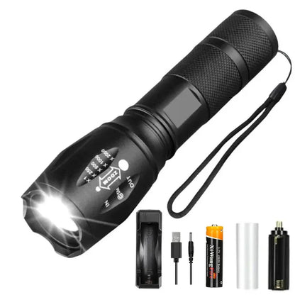 Zoomable LED Flashlight – 5 Modes