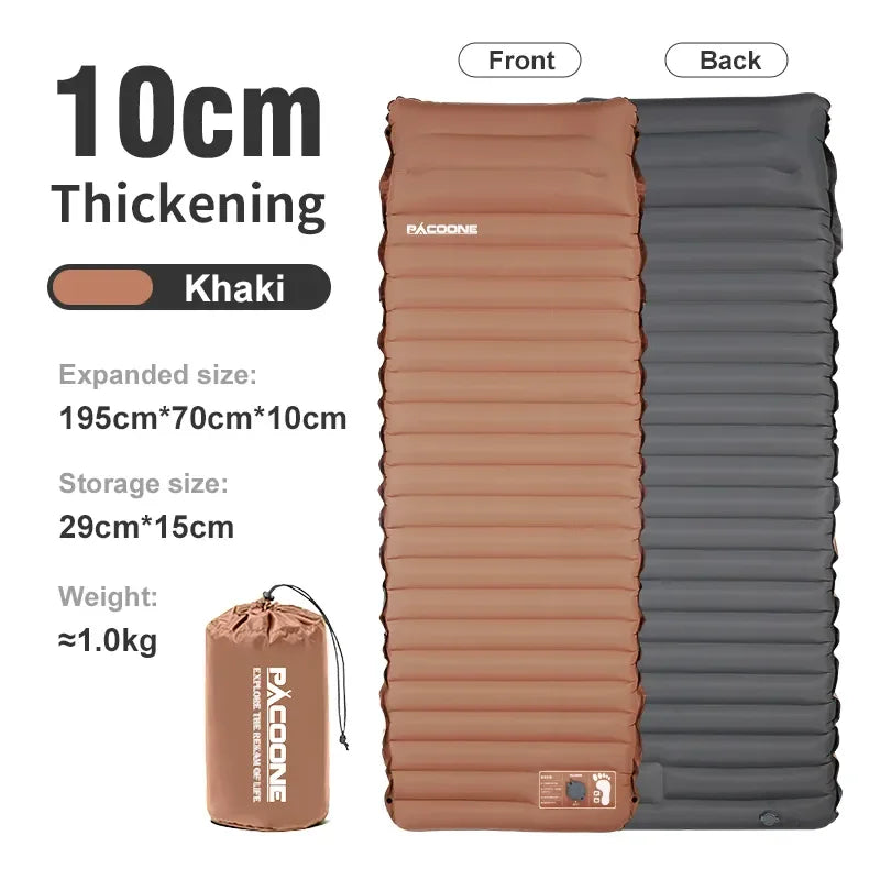 Outdoor Thicken Camping Mattress Ultralight Self-Inflating Air Mattress Built-In Inflator Pump for Travel Hiking Fishing