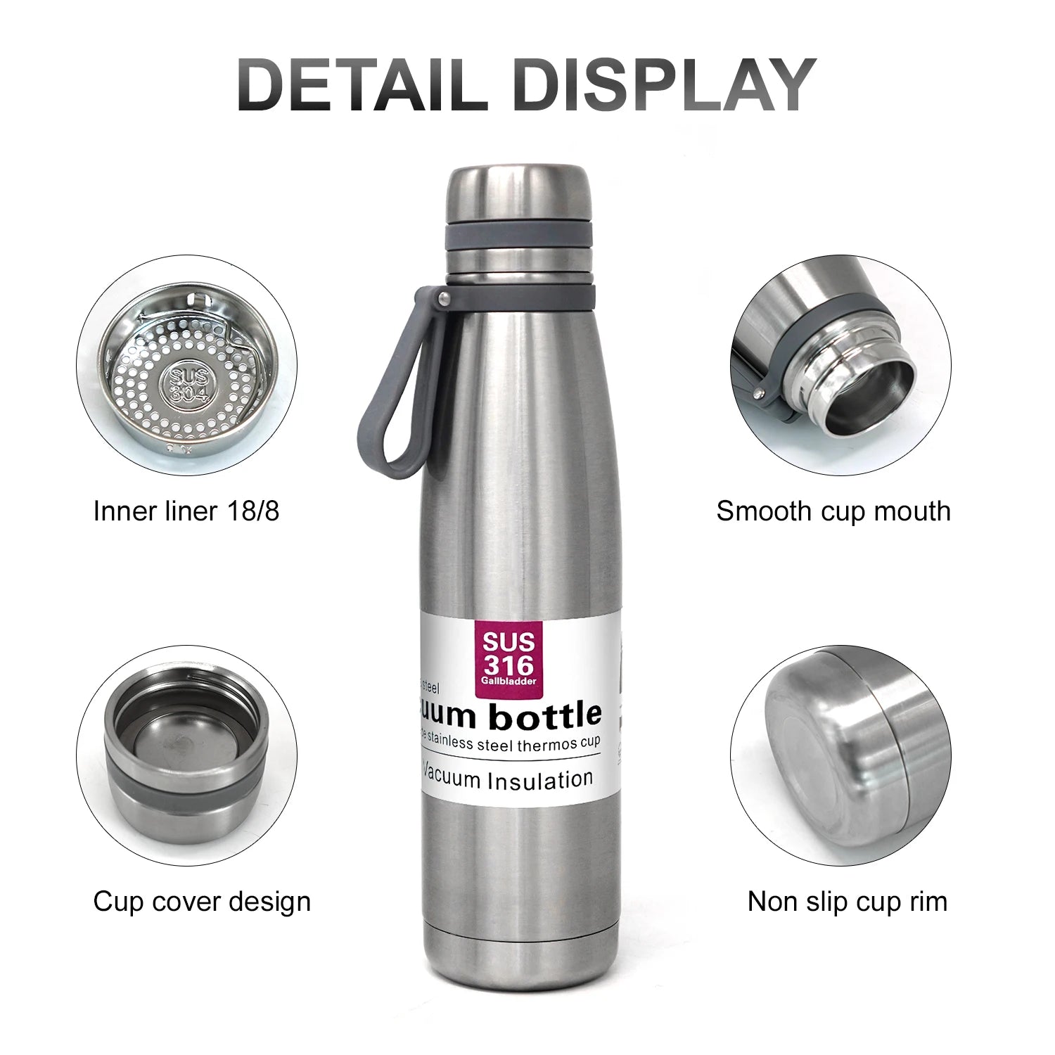 Insulated Stainless Steel Thermos Bottle – Large Capacity Travel Flask