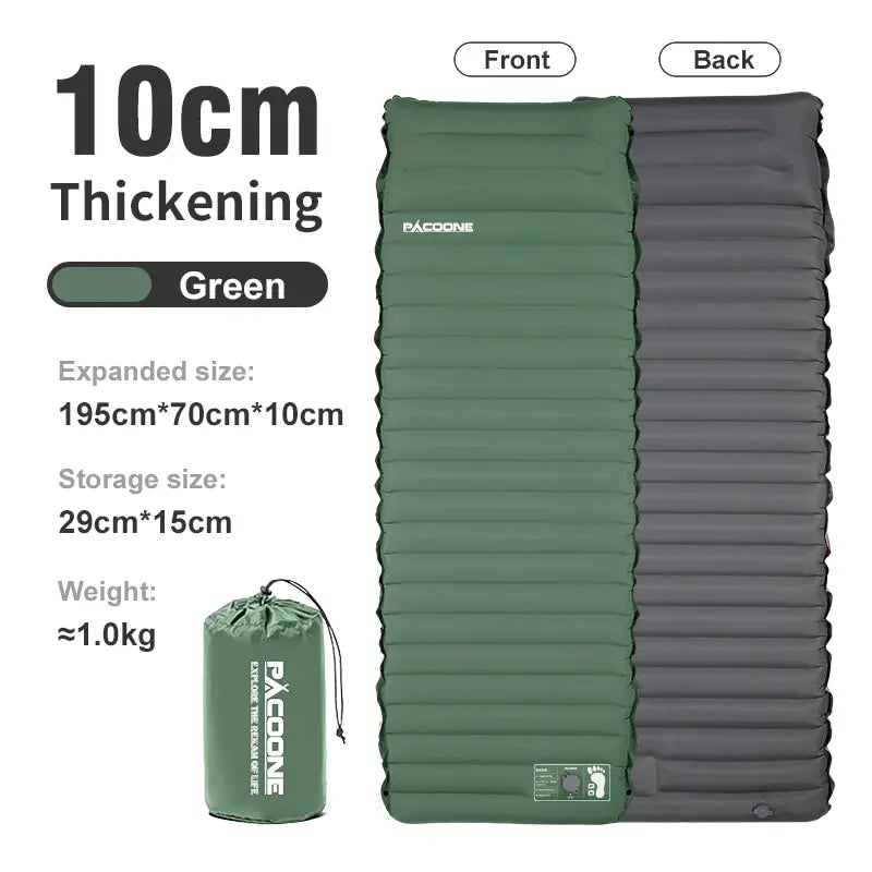 Outdoor Thicken Camping Mattress Ultralight Self-Inflating Air Mattress Built-In Inflator Pump for Travel Hiking Fishing