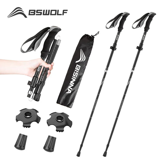  Foldable Trekking Poles – Ultralight Aluminum Walking Sticks