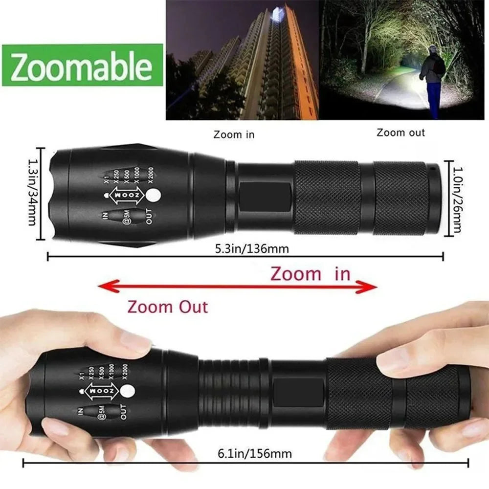 Zoomable LED Flashlight – 5 Modes